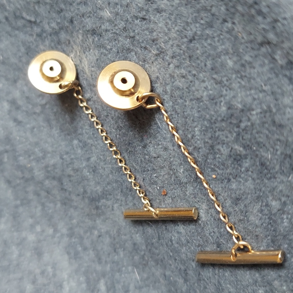 Tie Tack Clutches - pair of 2 - gold tone
